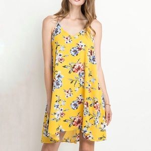 Bright Yellow Racerback Shift Dress Large